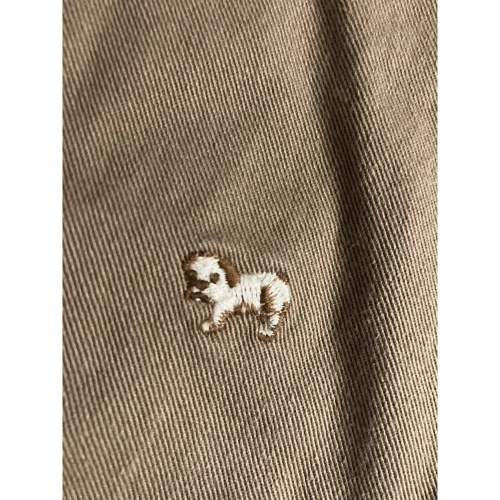 Ralph Lauren Baby Khaki Pants Embroidered Dog Print Sz 9M Belt Preppy